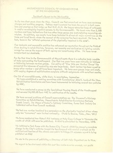 President's report to the membership