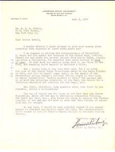 Letter from Louis D. Rubin, Jr. to W. E. B. Du Bois