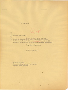 Letter from W. E. B. Du Bois to Hilda Weiss