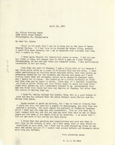 Letter from W. E. B. Du Bois to Milton Morriss James