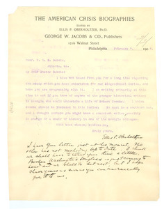 Letter from George W. Jacobs & Co. to W. E. B. Du Bois