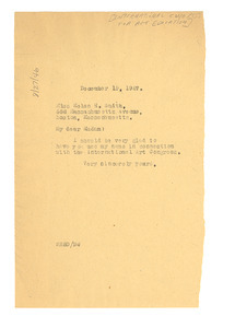 Letter from W. E. B. Du Bois to the International Congress for Art Education Drawing and Art in Industry