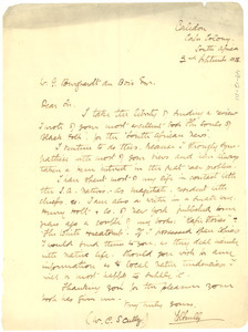 Letter from W. C. Scully to W. E. B. Du Bois