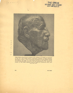 Clipping of sculpture of W. E. B. Du Bois