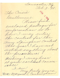 Letter from Margaret L. Cunningham to Crisis