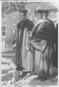 Hugh P. Baker, J.B. Ely and Payson Smith during Baker's inauguration