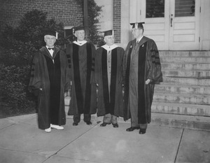 Hugh Potter Baker and faculty at commencement exercises