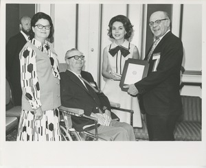 Dr. Salvatore G. DiMichael and others pose with 1972 President's Trophy recipient Farris C. Lind