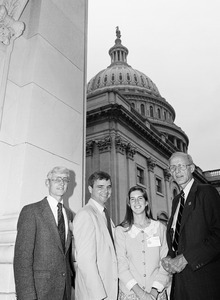 Congressman John W. Olver (right) wih group on the steps of the United States Capitol building