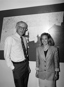 Congressman John W. Olver with a visitor, in his congressional office