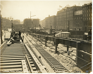 Looking down incline to subway, Haverhill Street