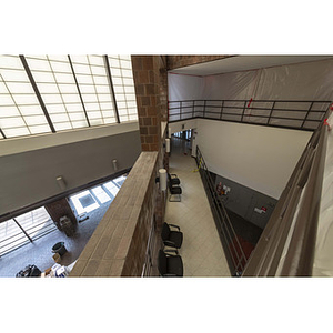 Harriet Tubman House atrium second-floor walkway from third floor