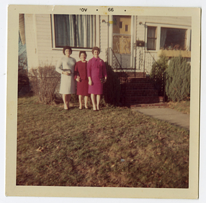 Women outside of 883 Westford Street, Lowell