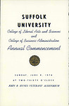 1974 Suffolk University commencement program, College of Arts & Sciences and Sawyer Business School