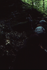 Alumni hikers leaving the Snow Hole.