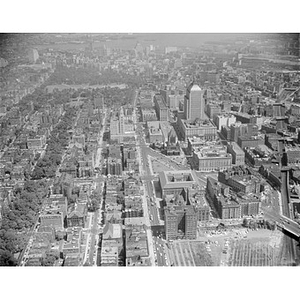 Copley Square and the area, Prudential Center site, lower right, stenotype, Boston, MA