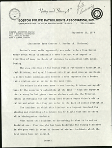 Statement from Boston Police Patrolman's Association, Inc