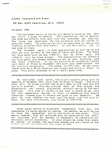 EON Newsletter (November, 1986)