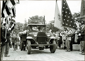 Congressman Connery's funeral: caisson entering St. Mary's cemetery