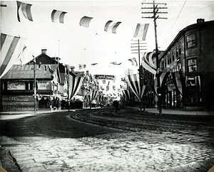 Market Street from City Hall Square, Lynn Trade Carnival, July 7th (1879?)