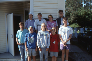 Summer 1995 Hopkins Memorial Forest Permanent Plotter team. Front Row (Left to right): Henry W. Art, Emilie Grossmann (Class of 1996), Gail French (Class of 1996), Dawn Biehler (Class of 1997), and Timothy Billo (Class of 1997); Back Row (left to right) Jonah Wittkamper (Class of 1997), Jonathan Cluett (Class of 1996), Chara Williams (Class of 1996), and Charles Wall (Class of 1997).