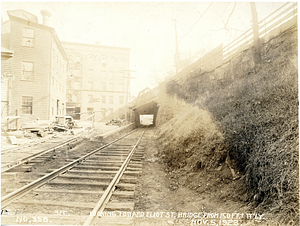 Looking towards Eliot Street Bridge from 150 feet westerly