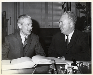 Mayor John F. Collins with unidentified man