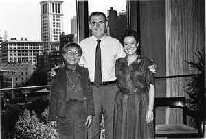 Mayor Flynn with two unidentified women