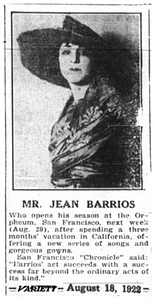 Mr. Jean Barrios (August 18, 1922)