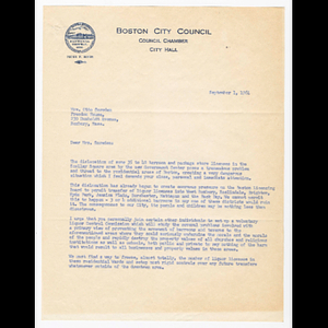 Letter from Peter F. Hines to Muriel Snowden concerning liquor licenses and Liquor Control Commission