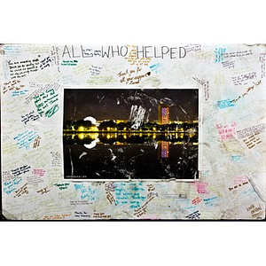 "All who helped" poster left at the Copley Square Memorial