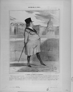 Le MEMBRE DE TOUTES LES ACADÉMIES. Diable de discours; impossible de retenir..... ah! j'y suis, Messieurs, c'est avec émotion que je viens donner à l'Europe des preuves d'un savoir....... qui pourrait être plus étendu.... mais si je n'en sais pas davantage c'est par modestie! La séance d'aujourd'hui sera consacrée aux bouchons de liège..... cette question si futile au point de vue ordinaire; et si intéressante pour l'humanité; nous examinerons ensuite l'influence des pains à cacheter sur la littérature..... j'aurai ensuite l'honneur de vous faire entendre un rapport lumineux sur les allumettes chimiques (Séance du 20 Janvier 1842).