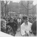 Suffolk University students protest on Boston Common, photograph, circa 1970s