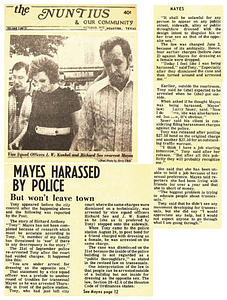 Mayes Harassed by Police