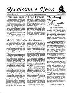 Renaissance News, Vol. 2 No. 3 (March 1988)