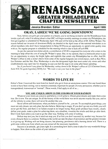 Greater Philadelphia Chapter Newsletter (April, 1995)