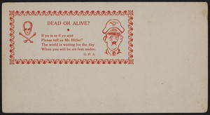 Dead or alive?, location unknown, 1939-1945