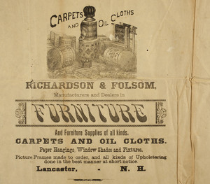 Carpets and oil cloths, Richardson & Folsom, manufacturers and dealers in furniture, carpets and oil cloths, paper hangings, window shades and fixtures, Lancaster, New Hampshire, undated