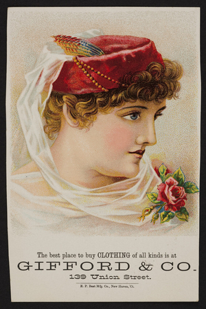 Trade card for Gifford & Co., clothing, 139 Union Street, location unknown, undated
