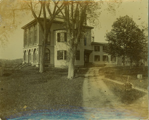 Exterior view of Castle Tucker with driveway, Wiscasset, Maine, undated