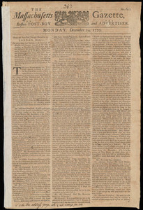 The Massachusetts Gazette, and the Boston Post-Boy and Advertiser, 24 December 1770