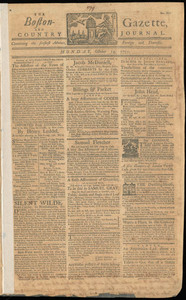 The Boston-Gazette, and Country Journal, 14 October 1771