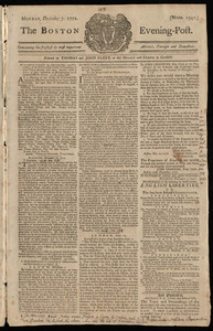 The Boston Evening-Post, 7 December 1772