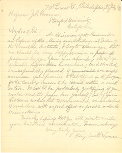 Letter from Benjamin Smith Lyman to John C. Branner