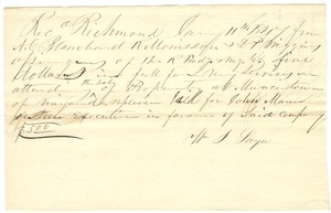 Receipt from William J. Sayre to the Richmond Trading and Manufacturing Company