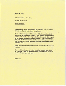 Memorandum from Mark H. McCormack to Jules Rosenthal