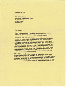 Letter from Mark H. McCormack to Kerry Packer