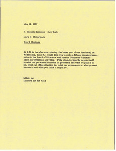 Memorandum from Mark H. McCormack to H. Richard Isaacson