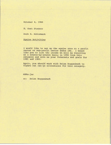 Memorandum from Mark H. McCormack to H. Kent Stanner