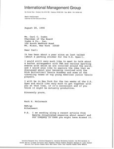 Letter from Mark H. McCormack to Carl C. Icahn